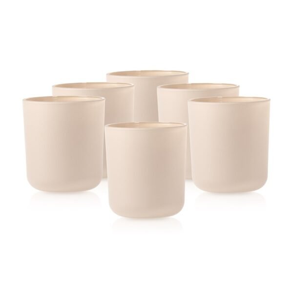 Tamsiai smėlinis aksominis indelis 270ml